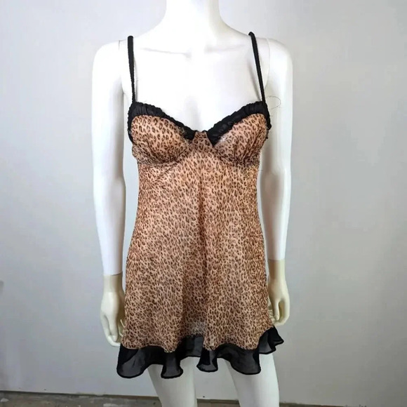 Leopard Print Babydoll Nightie S - Picture 1 of 4